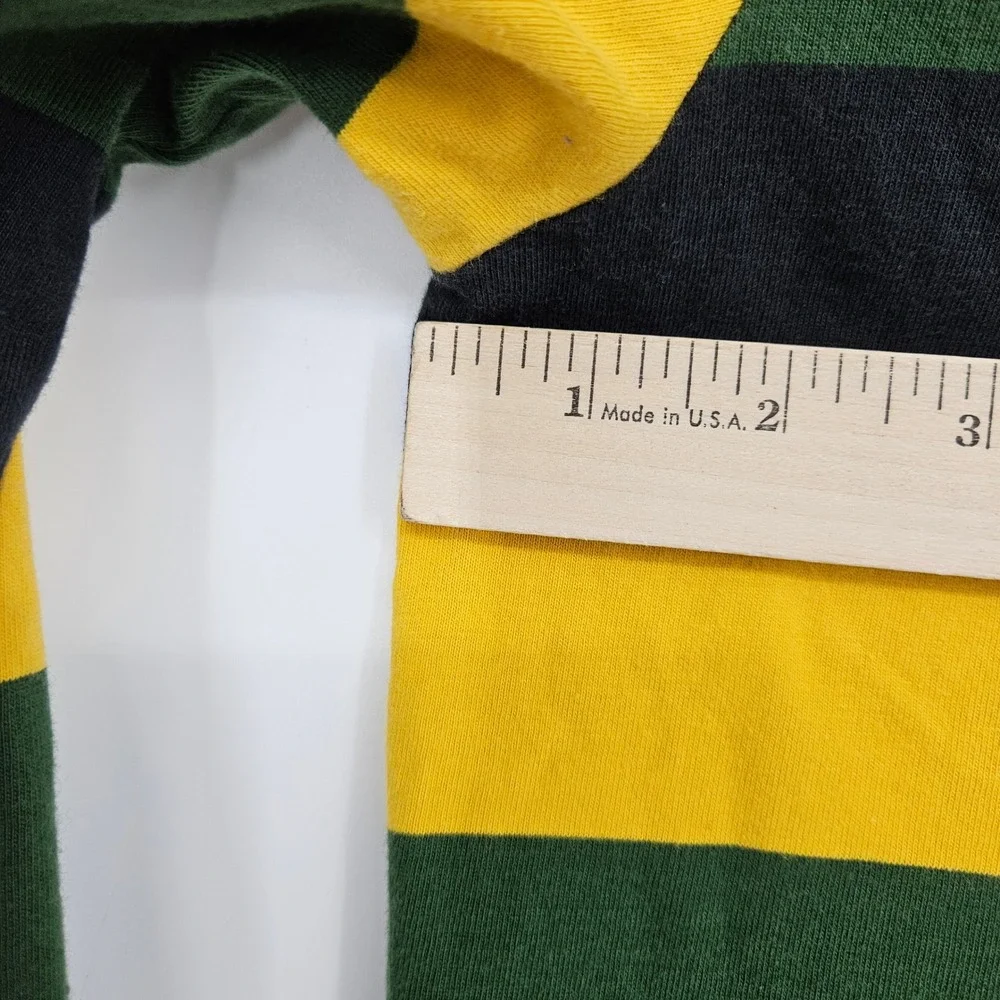 True Religion Rugby Polo Shirt Mens Small Striped Long Sleeve Horseshoe Logo
